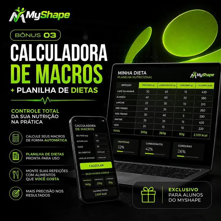 BÔNUS #03 — CALCULADORA DE MACROS + PLANEJADOR